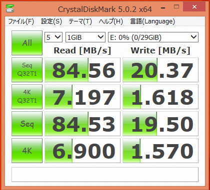 ハイディスクTS32GSDHC10U1ベンチマーク